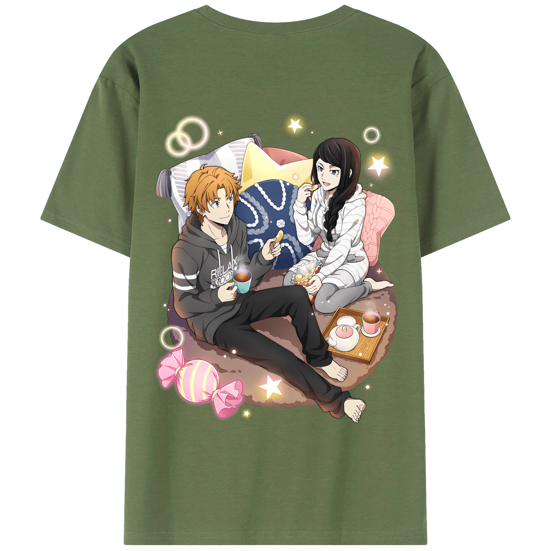 （画像用） 文豪ストレイドッグス Bungo Stray Dogs 綿100％ メンズ半袖Tシャツ（バックプリント） 通気性